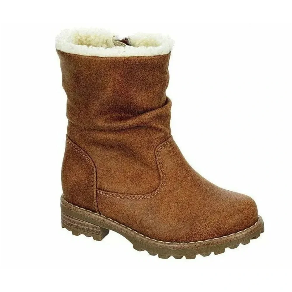 - EVA & ZOE Girl's 'SCRUNCHIE' Tan TALL BOOT - 12